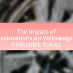 The Impact of Restorations on Volkswagen Collectible Values