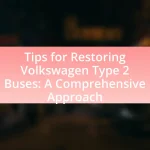 Tips for Restoring Volkswagen Type 2 Buses: A Comprehensive Approach