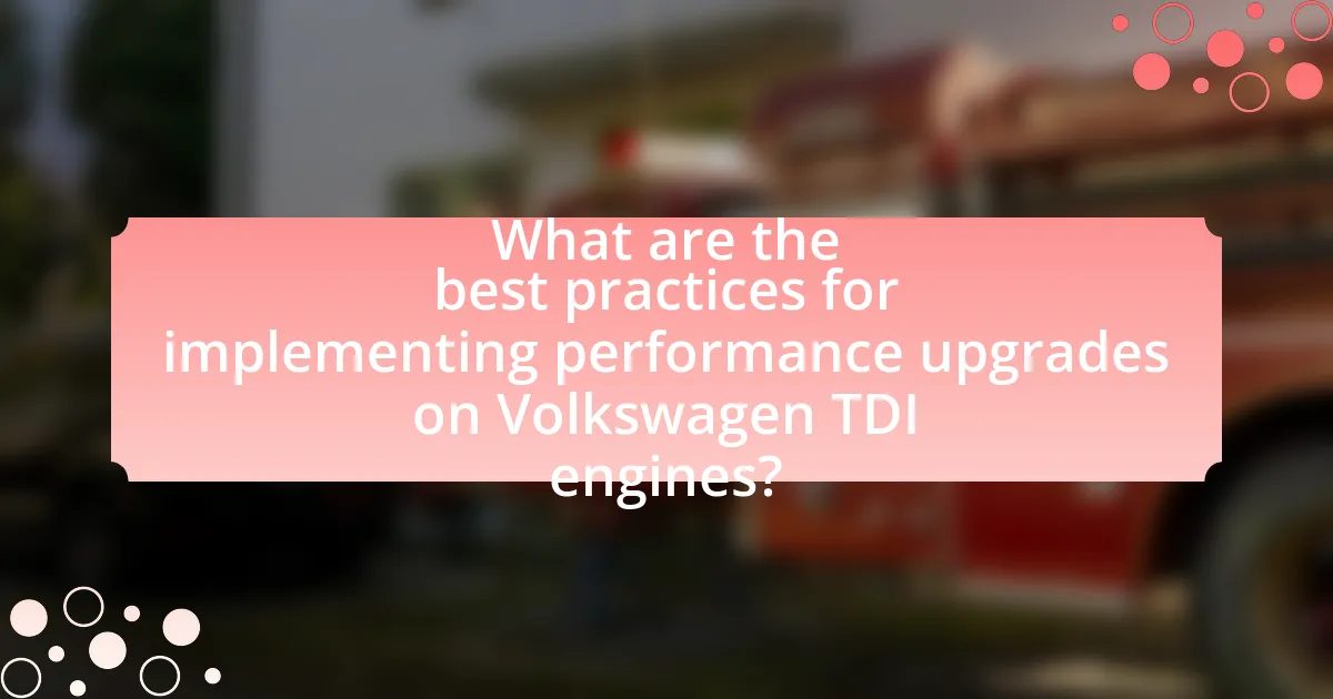 What are the best practices for implementing performance upgrades on Volkswagen TDI engines?