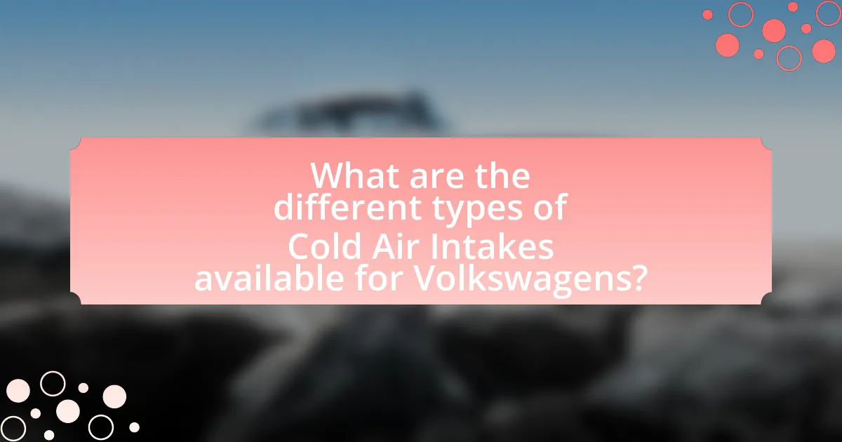 What are the different types of Cold Air Intakes available for Volkswagens?
