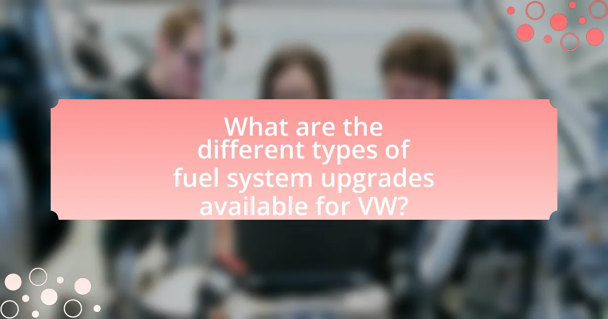 What are the different types of fuel system upgrades available for VW?