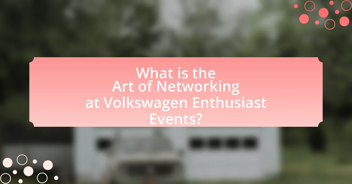 What is the Art of Networking at Volkswagen Enthusiast Events?
