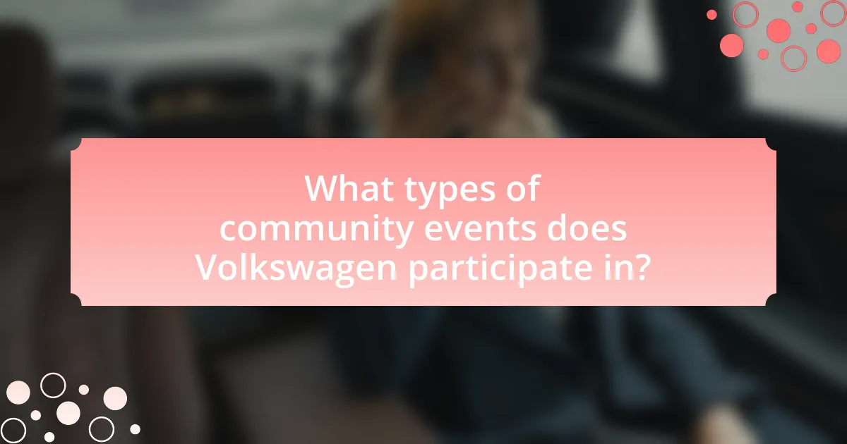 What types of community events does Volkswagen participate in?